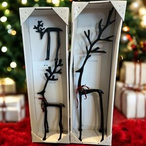 Merry Moments Elegant Black Reindeer Holiday Decor 3pc Set
